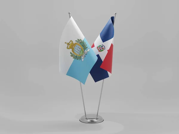 Dominikánská Republika San Marino Cooperation Flags Bílé Pozadí Render — Stock fotografie