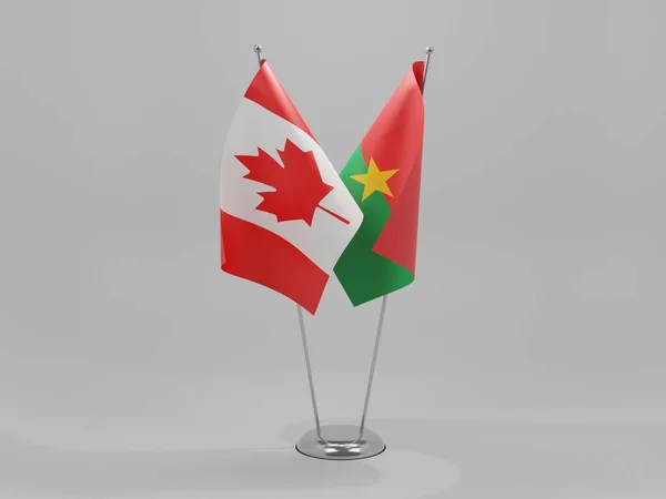 Burkina Faso Canada Cooperation Flags White Background Render — Stock Photo, Image