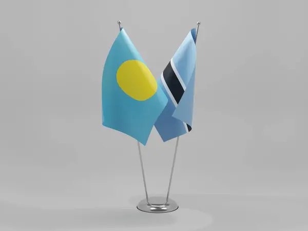 Botswana Palau Cooperation Flags Bílé Pozadí Render — Stock fotografie