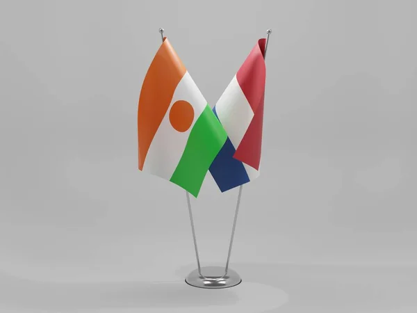 Ολλανδία Niger Cooperation Flags White Background Render — Φωτογραφία Αρχείου