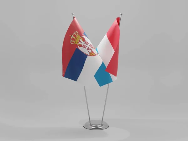Luxembourg Serbia Cooperation Flags White Background Render — Stock Photo, Image