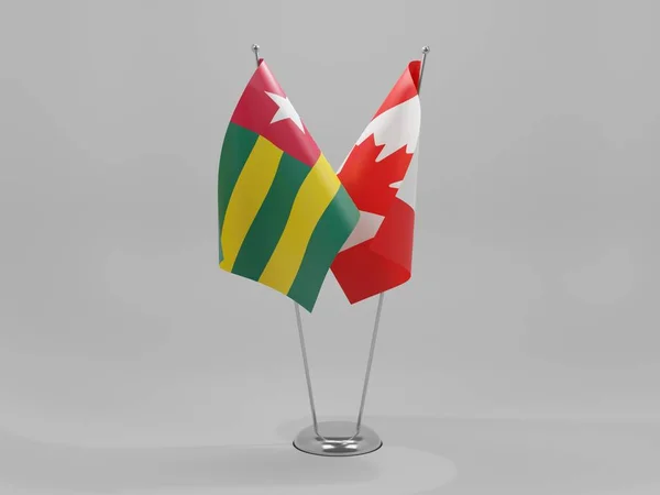 Canadá Banderas Cooperación Togo Fondo Blanco Render —  Fotos de Stock