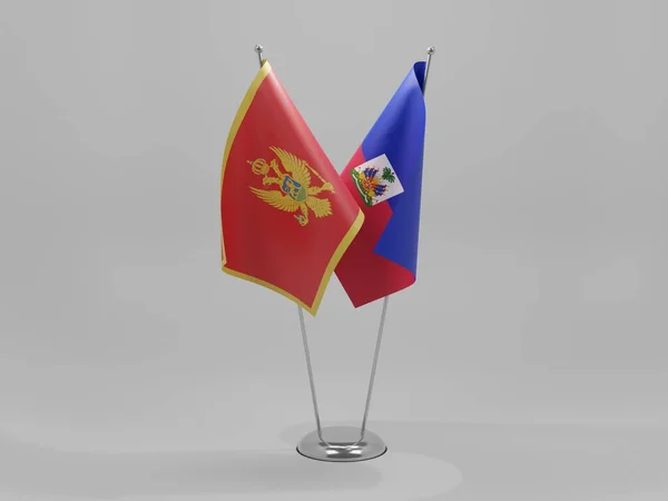 Haiti Montenegro Cooperation Flags White Background Render — Stock Photo, Image