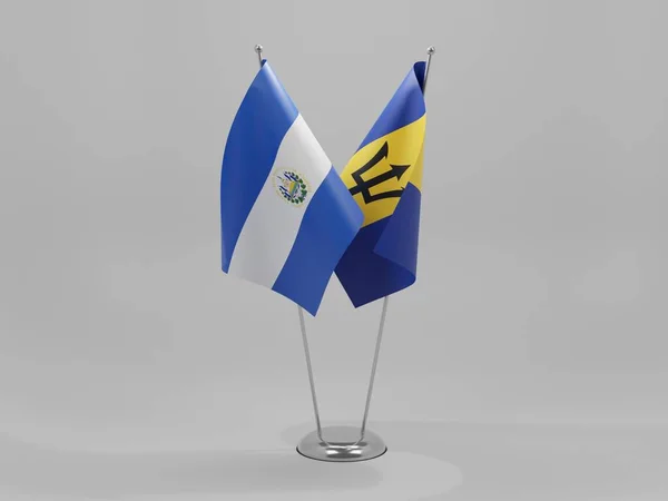 Barbados Salvador Cooperation Flags White Background Render — Stock Photo, Image