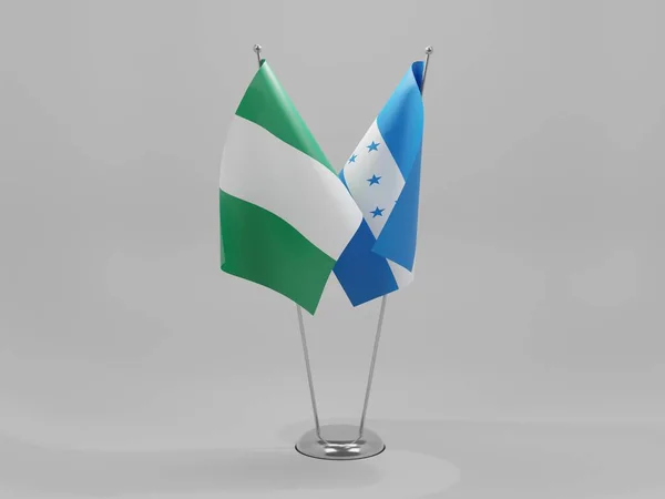 Honduras Bandiere Cooperazione Nigeria Sfondo Bianco Render — Foto Stock