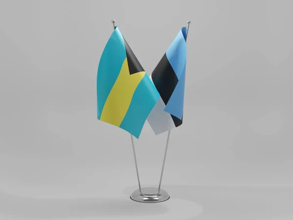エストニア バハマ協力旗 白い背景 3Dレンダリング — ストック写真