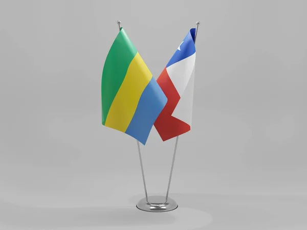 Chile Gabon Cooperation Flags White Background Render — Stock Photo, Image