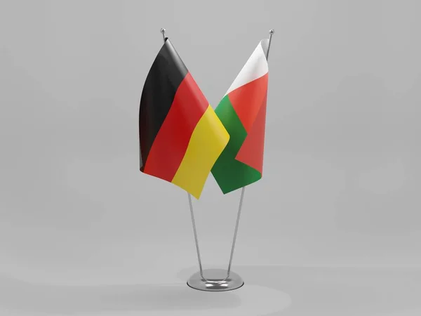 Madagascar Germania Bandiere Cooperazione Sfondo Bianco Render — Foto Stock