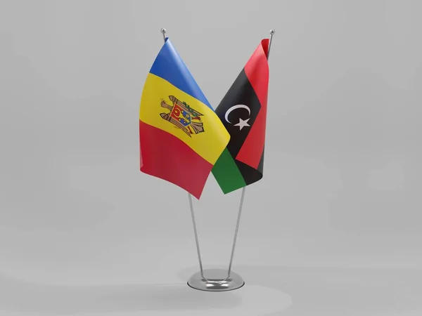 Libya Moldova Cooperation Flags White Background Render — Stock Photo, Image