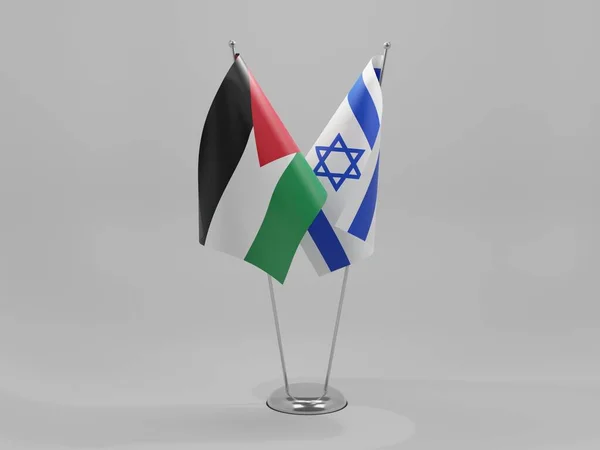 Israel - Jordan Cooperation Flags, White Background - 3D Render