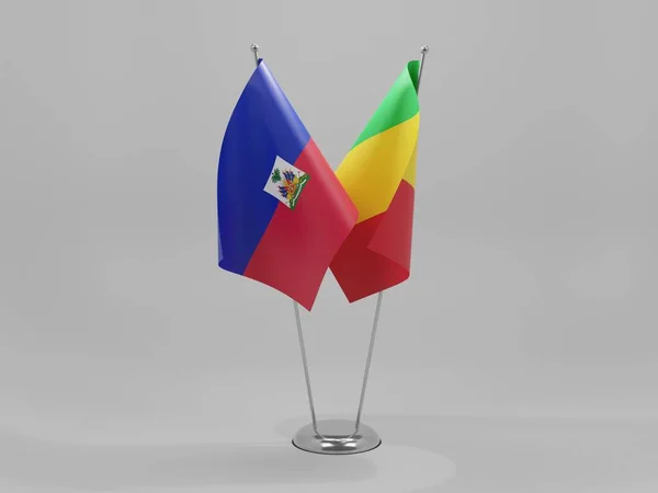 Mali Haiti Cooperation Flags White Background Render — Stock Photo, Image