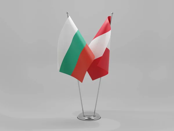 Pérou Bulgarie Drapeaux Coopération Fond Blanc Render — Photo