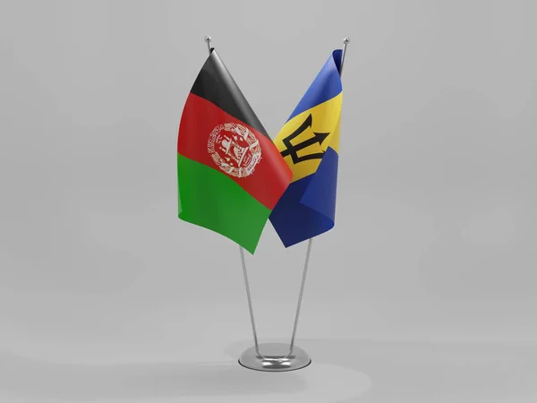 Barbados Afghanistan Cooperation Flags White Background Render — Stock Photo, Image