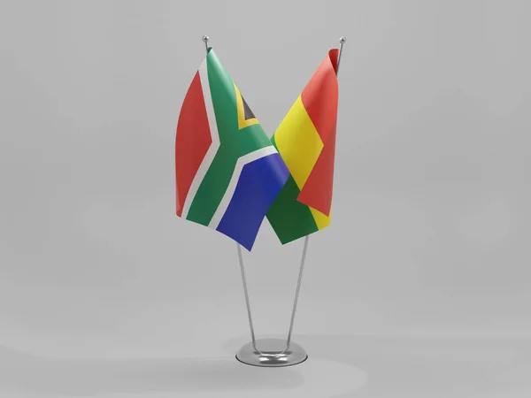Bolívia Dél Afrikai Együttműködés Zászlók Fehér Háttér Render — Stock Fotó