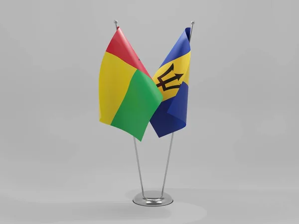 Μπαρμπάντος Γουινέα Μπισσάου Σημαίες Συνεργασίας Λευκό Φόντο Render — Φωτογραφία Αρχείου