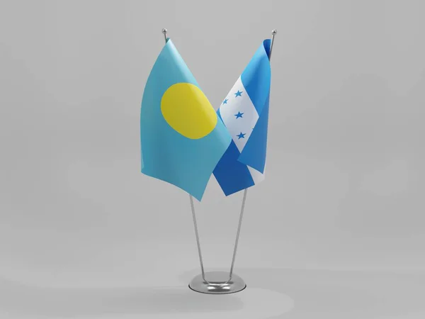 Honduras Palau Cooperation Flags White Background Render — Stock Photo, Image