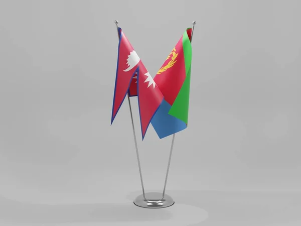 エリトリア ネパール協力旗 白背景 3Dレンダリング — ストック写真