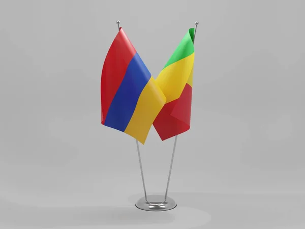 Malí Armenia Banderas Cooperación Fondo Blanco Render —  Fotos de Stock