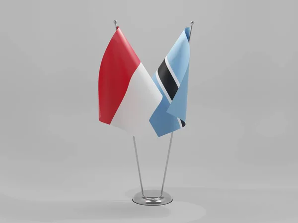 Μποτσουάνα Μονακό Σημαίες Συνεργασίας Λευκό Φόντο Render — Φωτογραφία Αρχείου