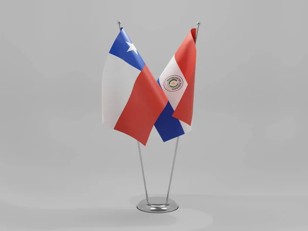 Paraguay Drapeaux Coopération Chili Fond Blanc Render — Photo