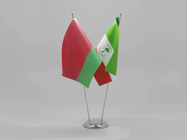Equatorial Guinea Belarus Cooperation Flags White Background Render — Stock Photo, Image