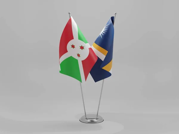 Маршалловы Острова Флаги Сотрудничества Бурунди Белый Фон Рендер — стоковое фото