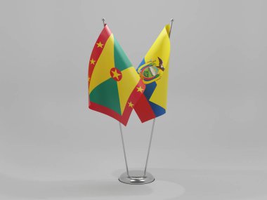 Ekvador - Grenada İşbirliği Bayrakları, Beyaz Arkaplan - 3D Renklendirme