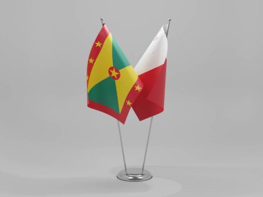 Malta - Grenada İşbirliği Bayrakları, Beyaz Arkaplan - 3B Renklendirme