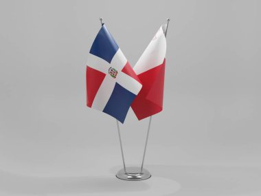 Malta - Dominik Cumhuriyeti İşbirliği Bayrakları, Beyaz Arkaplan - 3D Render