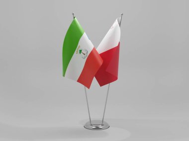 Malta - Ekvator Ginesi İşbirliği Bayrakları, Beyaz Arkaplan - 3D Yapılandırma