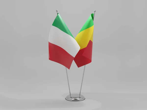 Mali Italy Cooperation Flags White Background Render — Stock Photo, Image