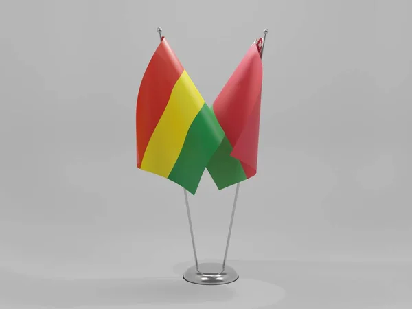 Σημαίες Συνεργασίας Λευκορωσίας Βολιβίας Λευκό Φόντο Render — Φωτογραφία Αρχείου