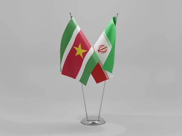 苏里南合作旗帜 白色背景 3D渲染 — 图库照片