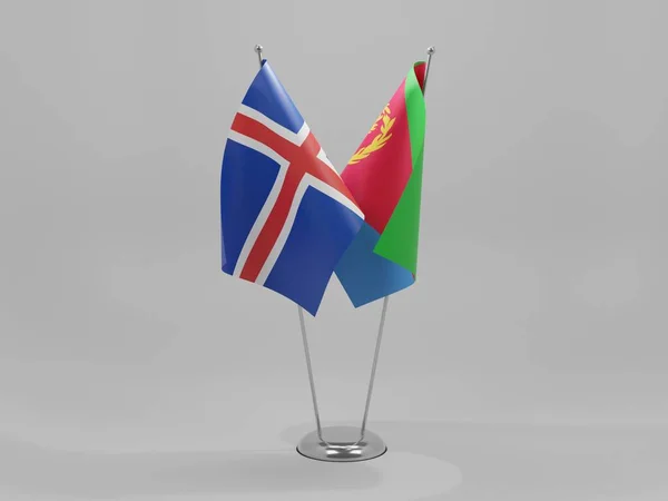Eritrea Iceland Cooperation Flags White Background Render — Stock Photo, Image