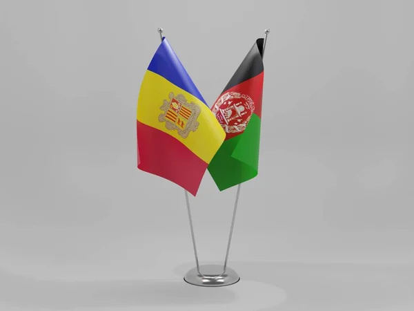 Αφγανιστάν Ανδόρα Σημαίες Συνεργασίας Λευκό Φόντο Render — Φωτογραφία Αρχείου