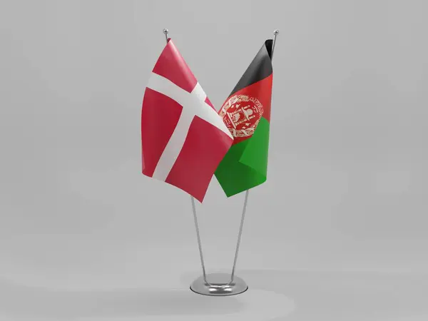 Afghanistan Danmark Flaggor För Samarbete Vit Bakgrund Render — Stockfoto