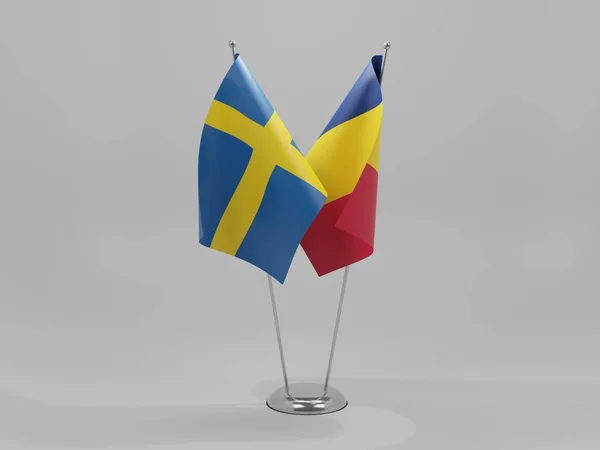 Chad Sweden Cooperation Flags White Background Render — Stock Photo, Image