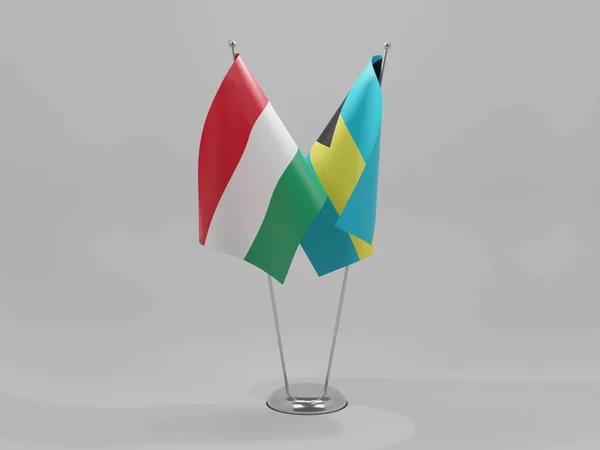 Bahamas Hungary Cooperation Flags White Background Render — Stock Photo, Image