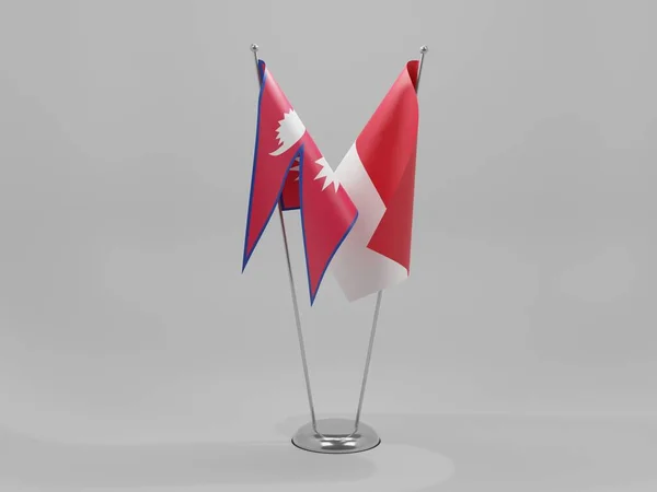Indonezja Nepal Flagi Współpracy Białe Tło Render — Zdjęcie stockowe