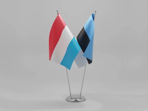 Estonia Luxembourg Cooperation Flags White Background Render — Stock Photo, Image