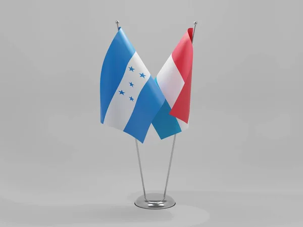 Luxemburg Honduras Samenwerking Vlaggen Witte Achtergrond Render — Stockfoto