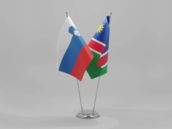 Namibia Slovenia Cooperation Flags White Background Render — Stock Photo, Image