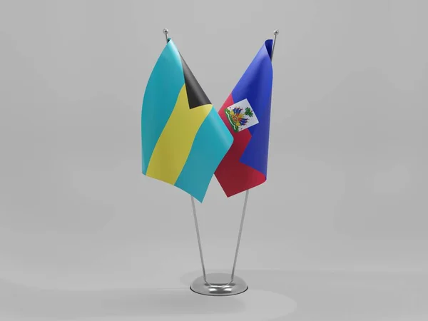 Haiti Bahamas Cooperation Flags White Background Render — Stock Photo, Image