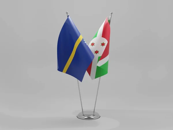 Burundi Banderas Cooperación Nauru Fondo Blanco Render —  Fotos de Stock