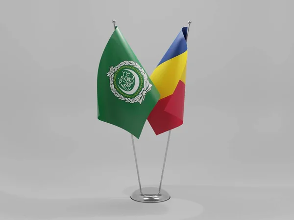 Chad Arab League Cooperation Flags White Background Render — стокове фото