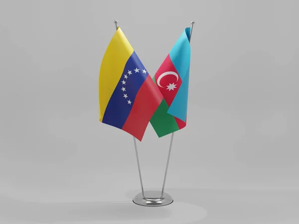 Azerbaïdjan Drapeaux Coopération Venezuela Fond Blanc Render — Photo