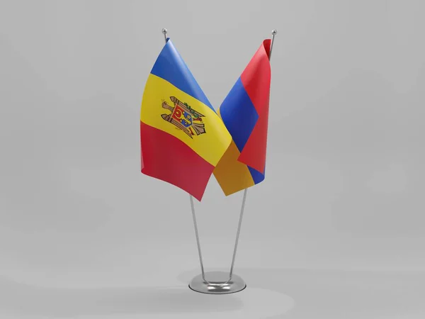 Armenia Moldova Cooperation Flags White Background Render — Stock Photo, Image