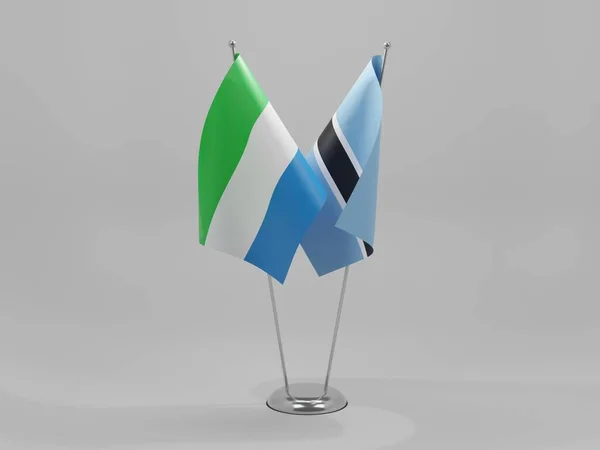 Botswana Bandiere Cooperazione Sierra Leone Sfondo Bianco Render — Foto Stock