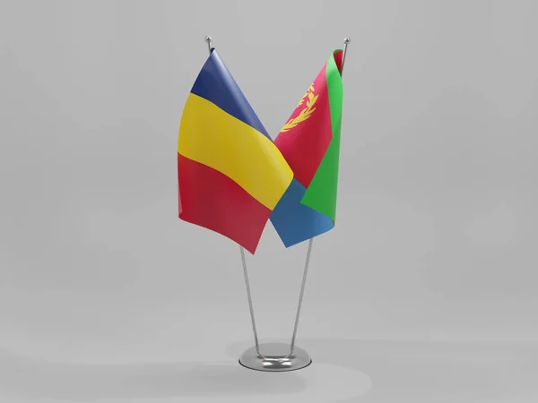 Eritrea Chad Cooperation Flags White Background Render — стокове фото