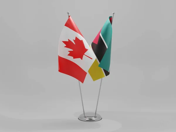 Mosambik Kanada Kooperationsfahnen Weißer Hintergrund Render — Stockfoto